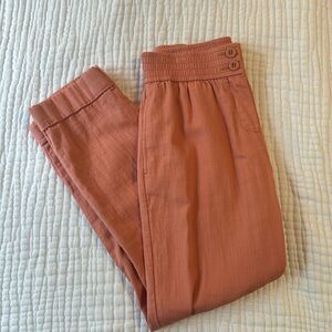 Loft Pull on Crop Pants in Linen Blend